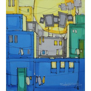 Salman Farooqi, 14 x 16 Inchc, Acrylic on Canvas, Cityscape Painting-AC-SF-127